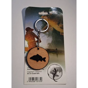 Kulcstartó - Ponty (fa korongon)