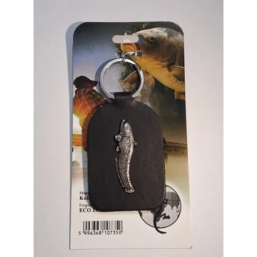 Kulcstartó - Harcsa (fekete bőrön)