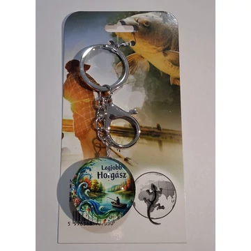 Kulcstartó - Legjobb horgász (domború üvegen)