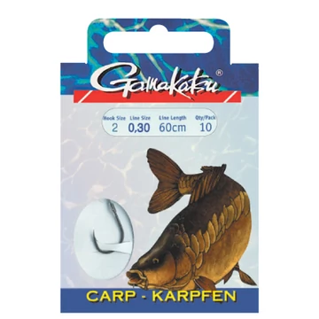 GAMAKATSU CARP 3310F ELŐKÖTÖTT horog 10db/cs 0,20mm/10-es horog