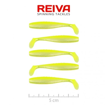 Reiva Flat Minnow Shad 5cm 5db/cs gumihal (Flash Lemonade)