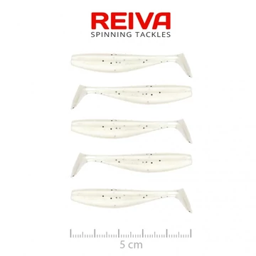 Reiva Flat Minnow Shad 5cm 5db/cs gumihal (Pearl White)