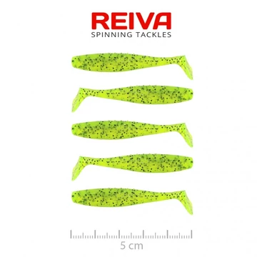 Reiva Flat Minnow Shad 5cm 5db/cs gumihal (Poppy Green)