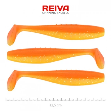 Reiva Flat Minnow shad 12,5cm gumihal 3db/cs (Shiny Orange)