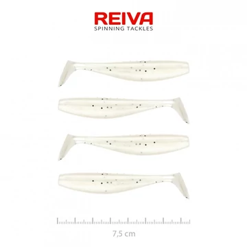 Reiva Flat Minnow shad 7,5cm gumihal 4db/cs (Pearl Dot)