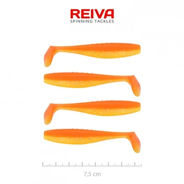 Reiva Flat Minnow shad 7,5cm gumihal 4db/cs (Shiny Orange)