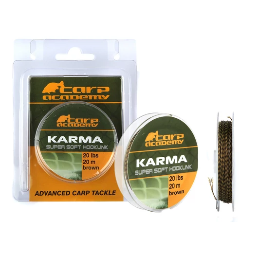 Carp Academy Karma Hooklink 20m 25lb Brown előkezsinór barna