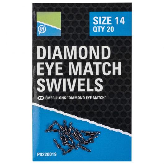 Preston DIAMOND EYE MATCH SWIVELS - SIZE 14 forgó