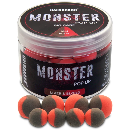 Haldorádó MONSTER Pop Up Big Carp 13, 17 mm - Máj & Vér 50g