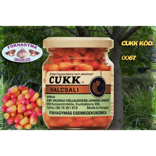 CUKK csemege kukorica 220 ml-es üvegben fokhagyma