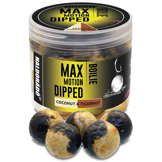 HALDORÁDÓ MAX MOTION Boilie Dipped 20 mm bojli - Kókusz & Tigrismogyoró