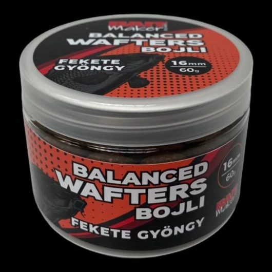 BAIT MAKER Balanced Wafter bojli FEKETE GYÖNGY (halas) 16mm