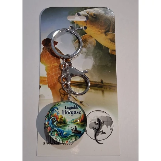 Kulcstartó - Legjobb horgász (domború üvegen)