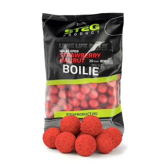 Stég Long Life Boilie bojli 20mm 800g Eper-Halibut