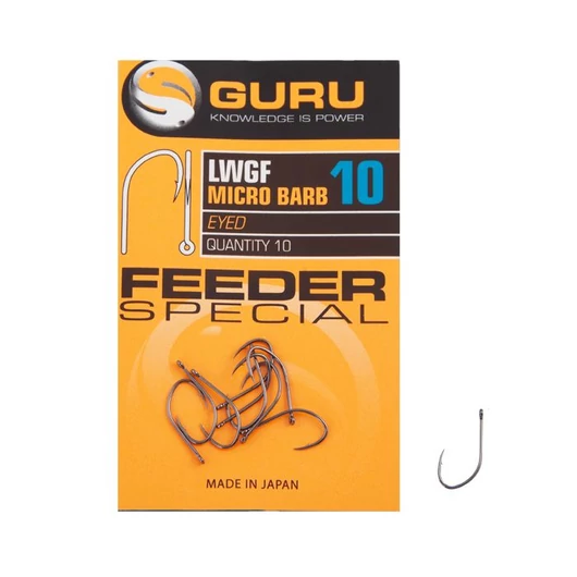 GURU LWG Feeder Special Eyed hook 10-es horog (szakállas, füles horog)