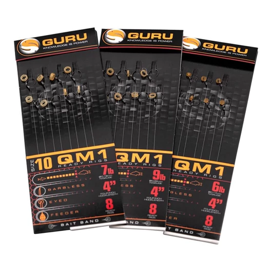 GURU QM1 10 Bait Bands 10cm - előkötött horog 10-es 10cm (0.19mm)