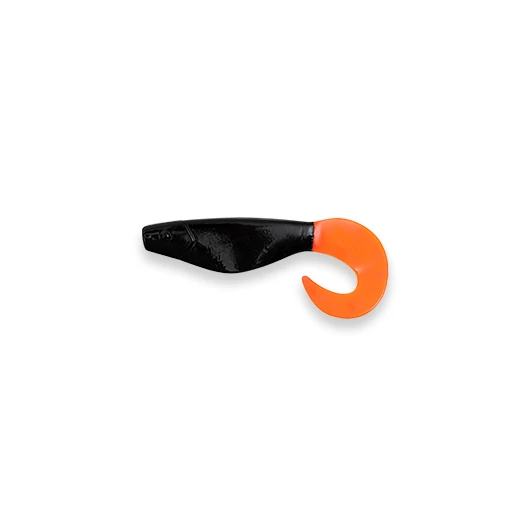 MANN'S ACTION SHAD fekete fej piros farok, 12 cm, 5 db