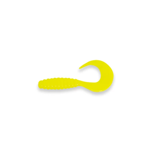 Mann's twister gumihal 7.6cm, fluosárga, 15 db