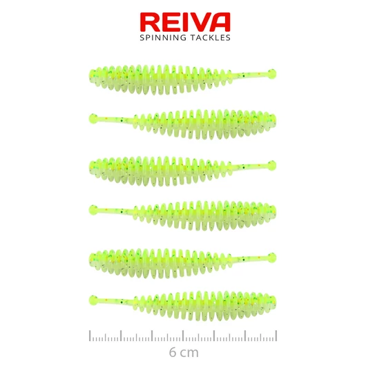 Reiva Tiny Worm 6cm 6db/cs (Flash Chartreuse)