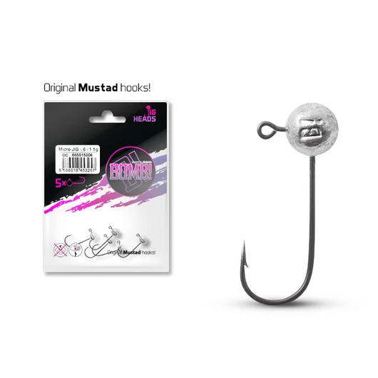 Delphin Micro jig fej Delphin BOMB! / 5db 7,5g-3/0