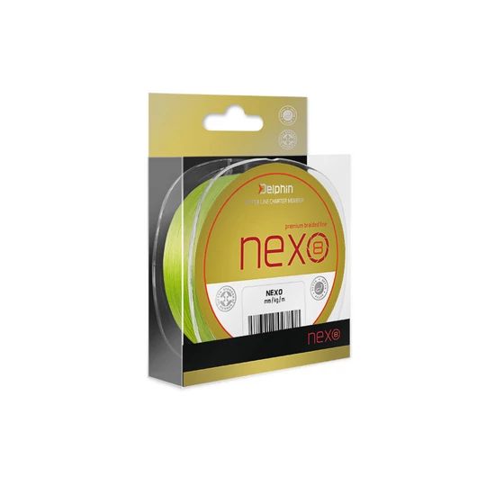 Delphin NEXO 8 fluo sárga fonott zsinór 0,12mm (7,5kg) 130m 